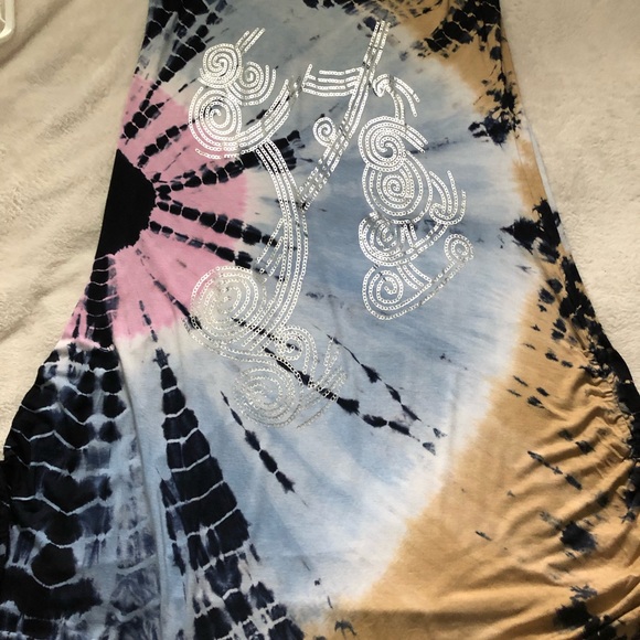 Plus Size Women’s Dress Multi silver decoration tie-dye adjustable shoulders - Picture 5 of 11